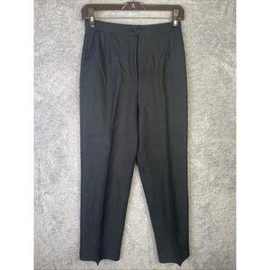 Vintage Leslie Fay Haberdashery Women's Pleated Stretch Black Pants 26x27